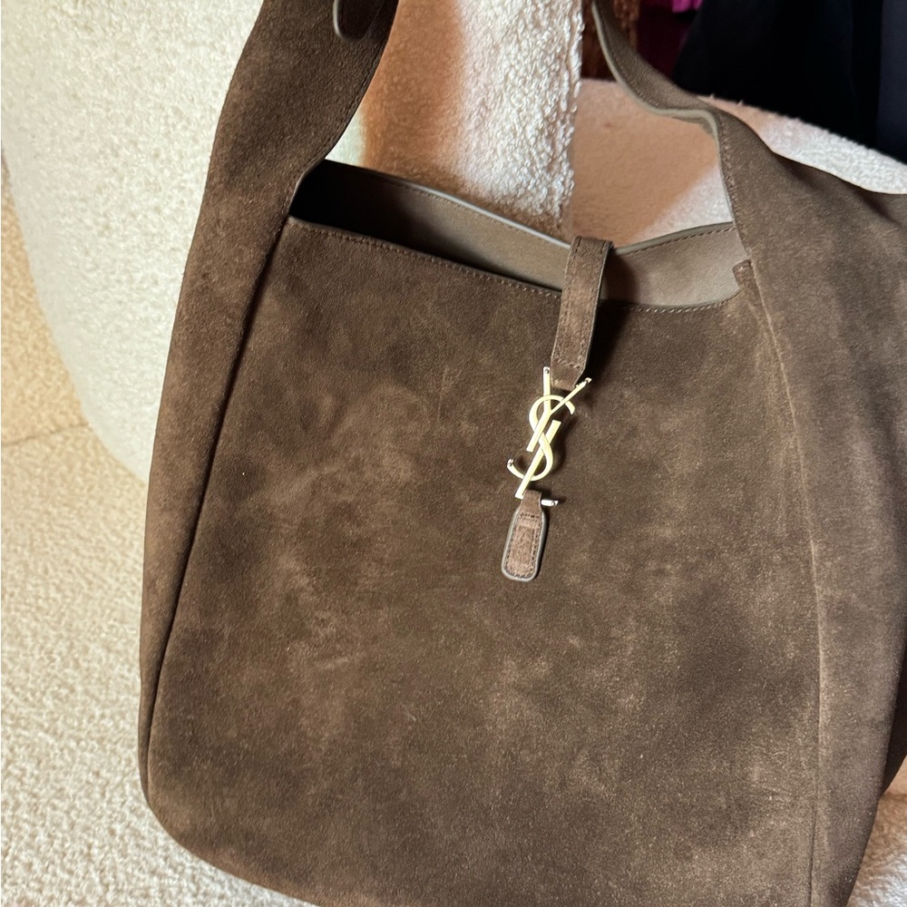 Suede hobo boho satchel tote bag - Picture 6 of 14